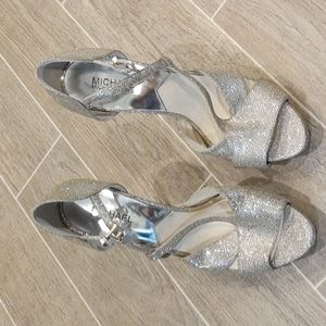 Michael Kors size 11 silver high heels